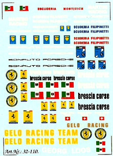 DMC 32-110 Classic racing team logo decals